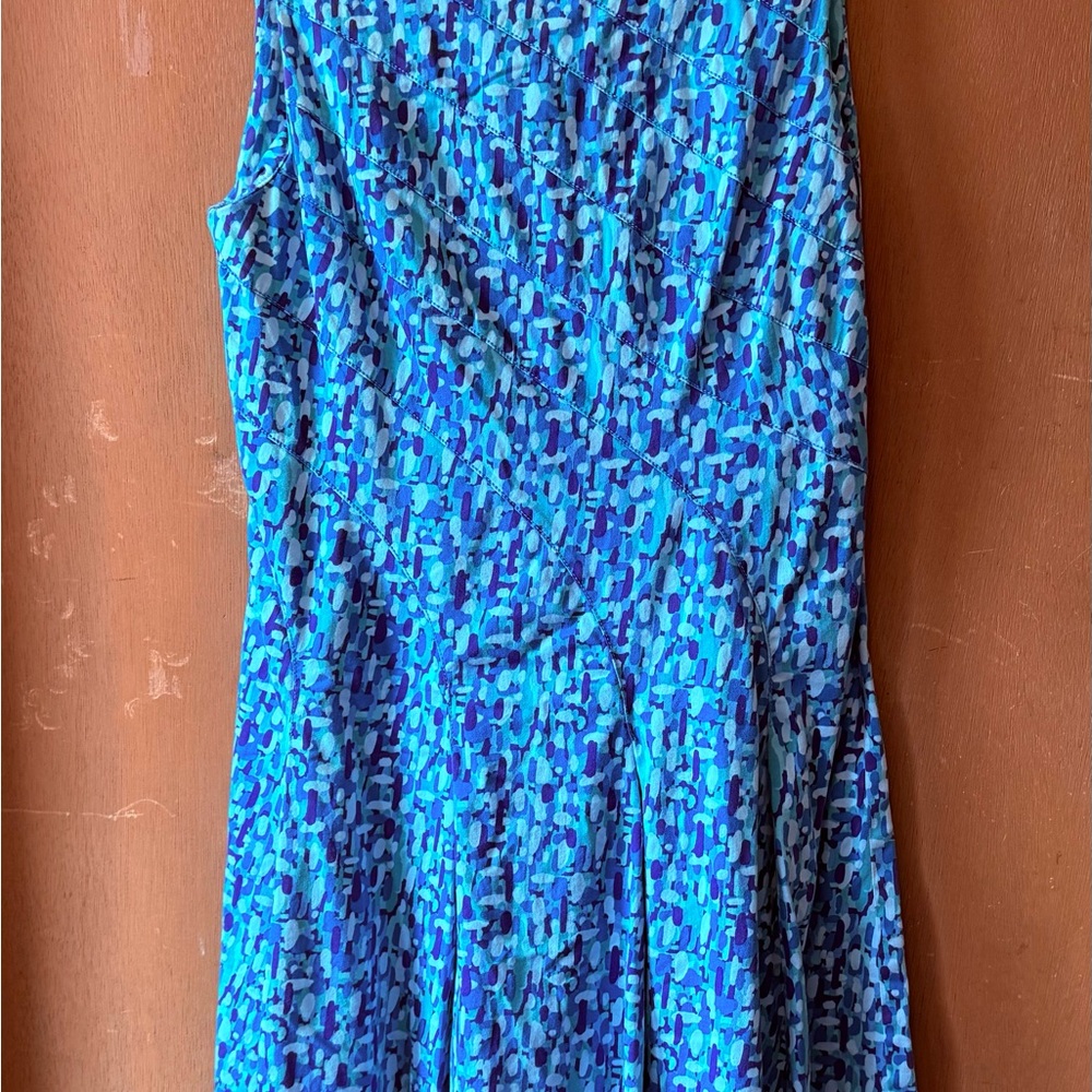 Vibrant Blue Patterned Dress